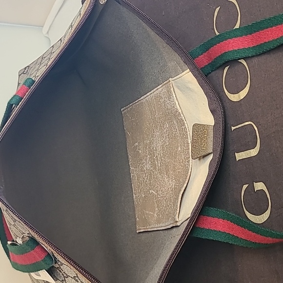 GUCCI PLUS VINTAGE 70'S ZIPPER TOP TOTE/COATED CANVAS/WEB SHERRY/EXCELLENT COND - Picture 17 of 17